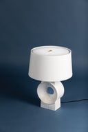Ceramic White Wash Milner Table Lamp 18" by Hudson Valley, view 2