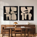 Monochrome Puzzle Forms - Sculptural 3D Wall Decor - Set