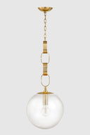 Vintage Brass Nessa Pendant 13" by Corbett Lighting, view 7