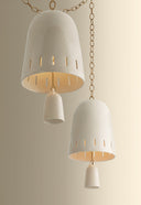 Ceramic Ivory Crackle Omi Chandelier 50" by Hudson Valley, view 5