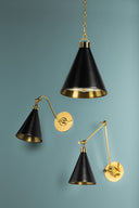 Aged Brass and Distressed Bronze Osterley Pendant 10" by Hudson Valley, view 2