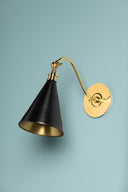 Aged Brass and Distressed Bronze Osterley Wall Sconce 6.5" x 11" by Hudson Valley, view 3