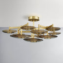 Aged Brass Griston Semi Flush 44" by Hudson Valley, view 2