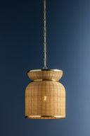 Aged Brass Parkchester Pendant 13" by Hudson Valley, view 4