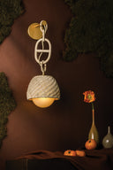 Champagne Leaf Piasu Wall Sconce 8.5" by Corbett Lighting, view 6
