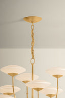 Vintage Gold Leaf Pluro Chandelier 46" by Corbett Lighting, view 4