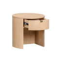 Marlow 19" Wood Round Nightstand With Drawer
