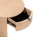 Marlow 19" Wood Round Nightstand With Drawer
