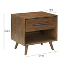 Emery 24" Walnut 1-Drawer Nightstand