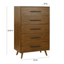 Emery 33" Walnut 5-Drawer Chest