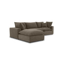 Cali 4-Piece Chocolate Brown Performance Velvet Sectional