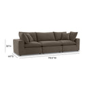 Cali 120" Chocolate Brown Performance Velvet Modular Sofa