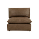 Cali Brown Leather Modular Armless Chair
