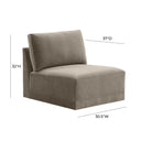 Willow Performance Velvet Modular Armless Chair
