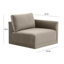 Willow Performance Velvet Modular RAF Corner Chair