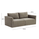 Willow 74" Performance Velvet Modular Loveseat