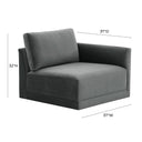 Willow Performance Velvet Modular RAF Corner Chair
