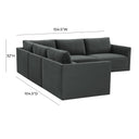 Willow 5-Piece Performance Velvet Modular L Sectional