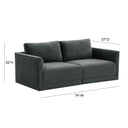 Willow 74" Performance Velvet Modular Loveseat