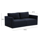 Willow 74" Performance Velvet Modular Loveseat