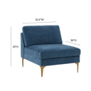 Serena Performance Velvet Modular Armless Chair