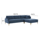 Serena 3-Piece Performance Velvet Chaise Sectional