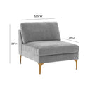 Serena Performance Velvet Modular Armless Chair