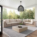 Cali 120" Natural Wicker Outdoor Modular Sofa
