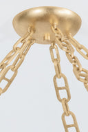 Vintage Gold Leaf Riviere Chandelier 51.5" by Corbett Lighting, view 2
