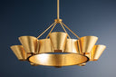 Vintage Gold Leaf Reeve Chandelier 37.5" by Hudson Valley, view 2