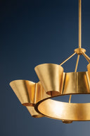 Vintage Gold Leaf Reeve Chandelier 37.5" by Hudson Valley, view 5