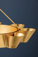 Vintage Gold Leaf Reeve Chandelier 37.5" by Hudson Valley, view 4