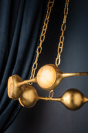 Vintage Gold Leaf Riviere Chandelier 40" by Corbett Lighting, view 3
