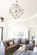 Aged Brass Roundout Chandelier 34" by Hudson Valley, view 2