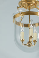 Aged Brass Rousham Semi Flush 12.75" by Hudson Valley, view 4