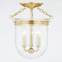Aged Brass Rousham Semi Flush 12.75" by Hudson Valley, view 3