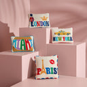 Jet Set Needlepoint New York Pillow