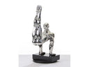 SZ0173 Modern Silver Gymnast-B Sculpture