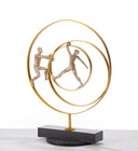 SZ0240 Modern Bronze Acrobats-Rings Sculpture