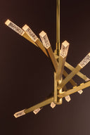 Vintage Brass Strasbourg Chandelier 42" by Corbett Lighting, view 5