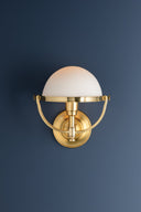 Aged Brass Stratford Wall Sconce 10" by Hudson Valley, view 4