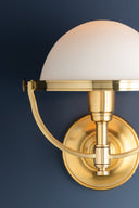 Aged Brass Stratford Wall Sconce 10" by Hudson Valley, view 2