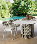 Swipe Dining Table, 118" by Talenti, outdoor setting