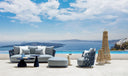 Swipe Round Dining Table by Talenti, outdoor setting