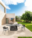 Swipe Dining Table, 87" by Talenti, outdoor setting