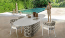 Swipe Dining Table, 118" by Talenti, outdoor setting