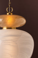 Vintage Brass Syros Pendant 19.25" by Corbett Lighting, view 4