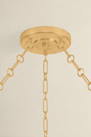 Vintage Gold Leaf Tappan Chandelier 42" by Hudson Valley, view 3