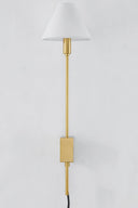 Aged Brass Teaneck Plug-In Sconce 6.25" by Hudson Valley, view 3