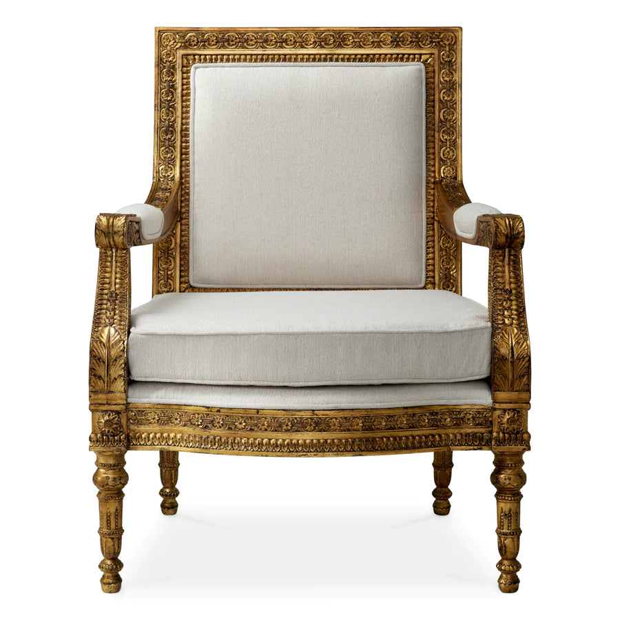 Gold Opulent Fauteuil Chair Louis